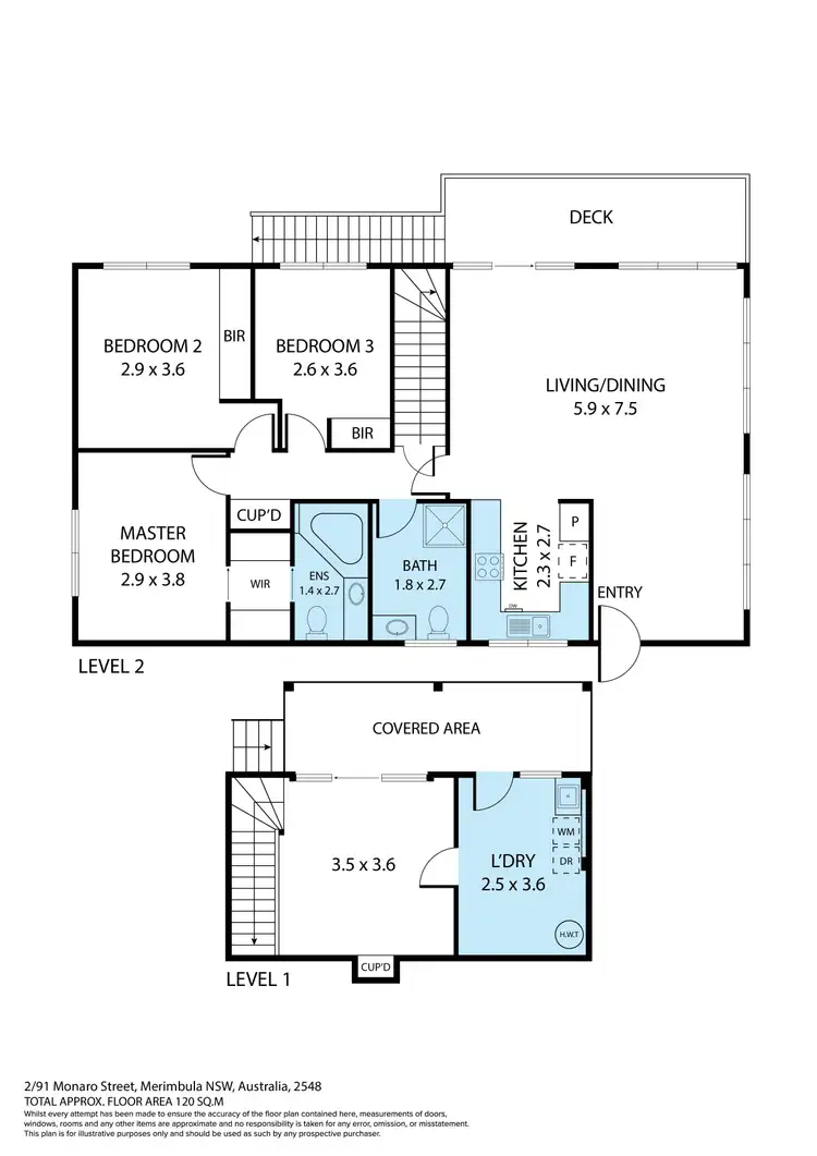 Floorplan of Homely semi-detached listing, 2/91 Monaro Street, Merimbula NSW 2548