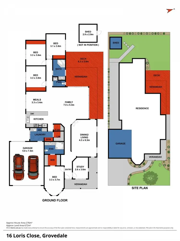 Floorplan of Homely house listing, 16 Loris Close, Grovedale VIC 3216