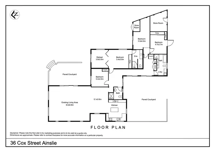 Floorplan of Homely house listing, 36 Cox Street, Ainslie ACT 2602