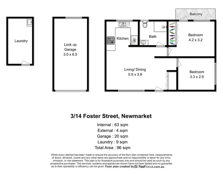 Floorplan of Homely unit listing, 3/14 Foster Street, Newmarket QLD 4051