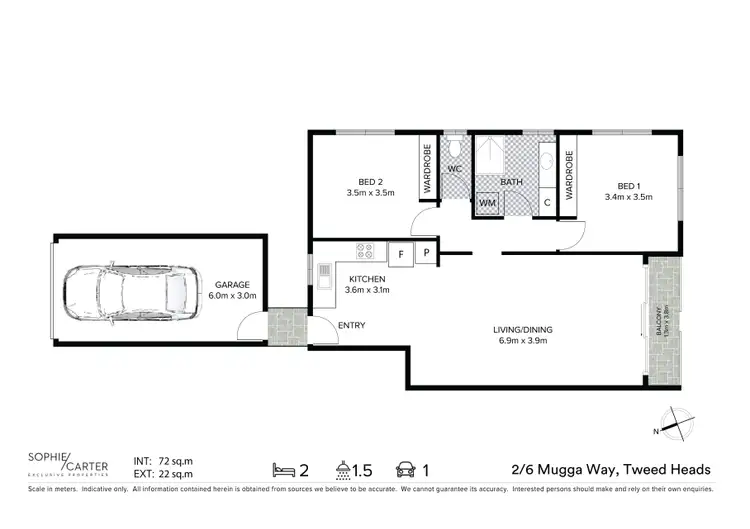 Floorplan of Homely unit listing, 2/6 Mugga Way, Tweed Heads NSW 2485