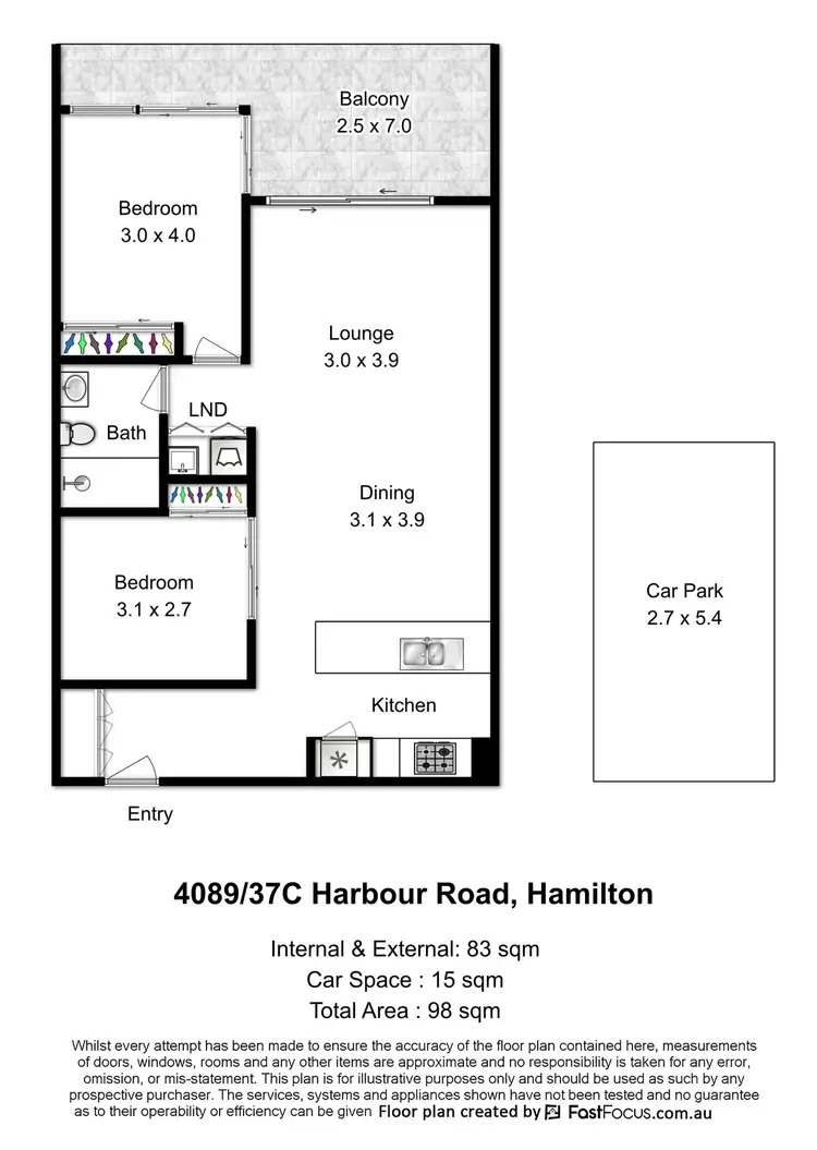 Floorplan of Homely unit listing, 4089/37C Harbour Road, Hamilton QLD 4007