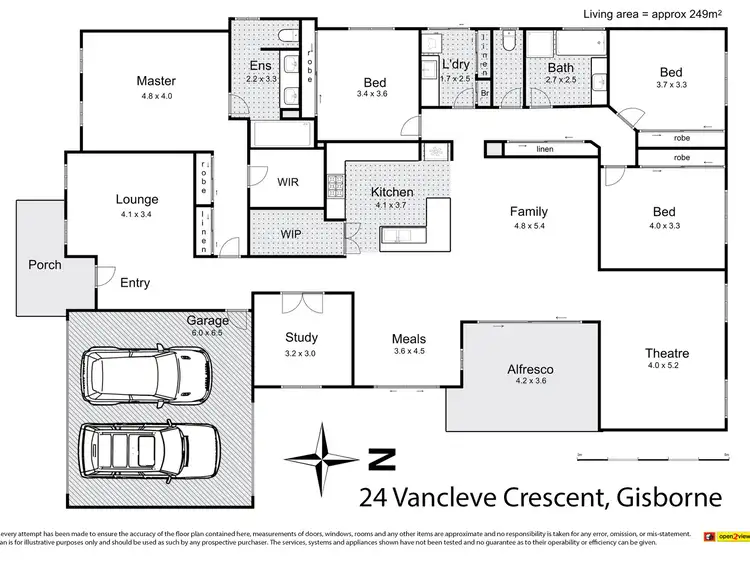Floorplan of Homely house listing, 24 Vancleve Crescent, Gisborne VIC 3437
