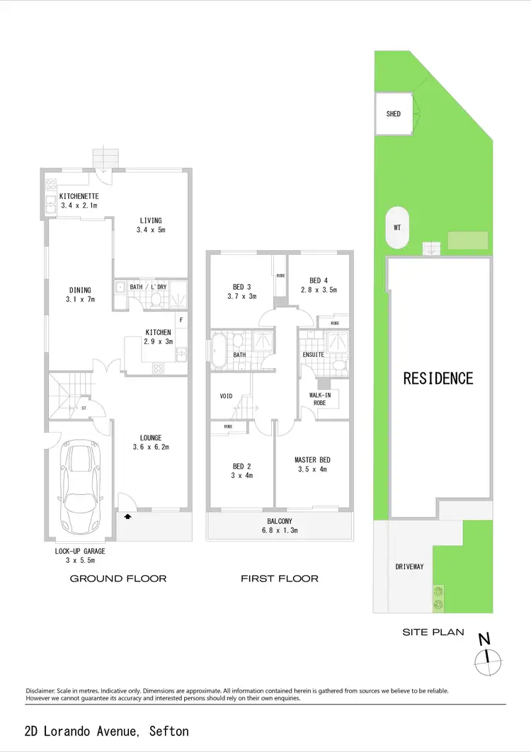 Floorplan of Homely semi-detached listing, 2D Lorando Avenue, Sefton NSW 2162