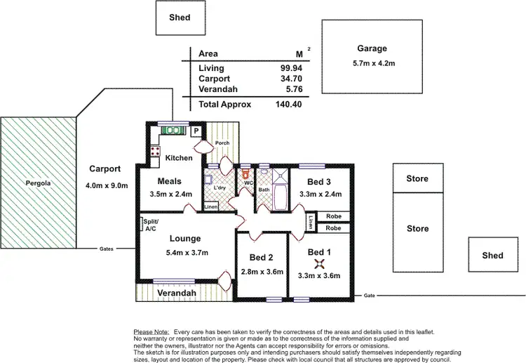 Floorplan of Homely house listing, 1 Warsaw Crescent, Hackham West SA 5163