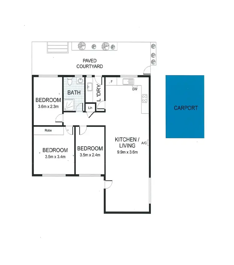 Floorplan of Homely unit listing, 3/48 Adelaide Terrace, Pasadena SA 5042