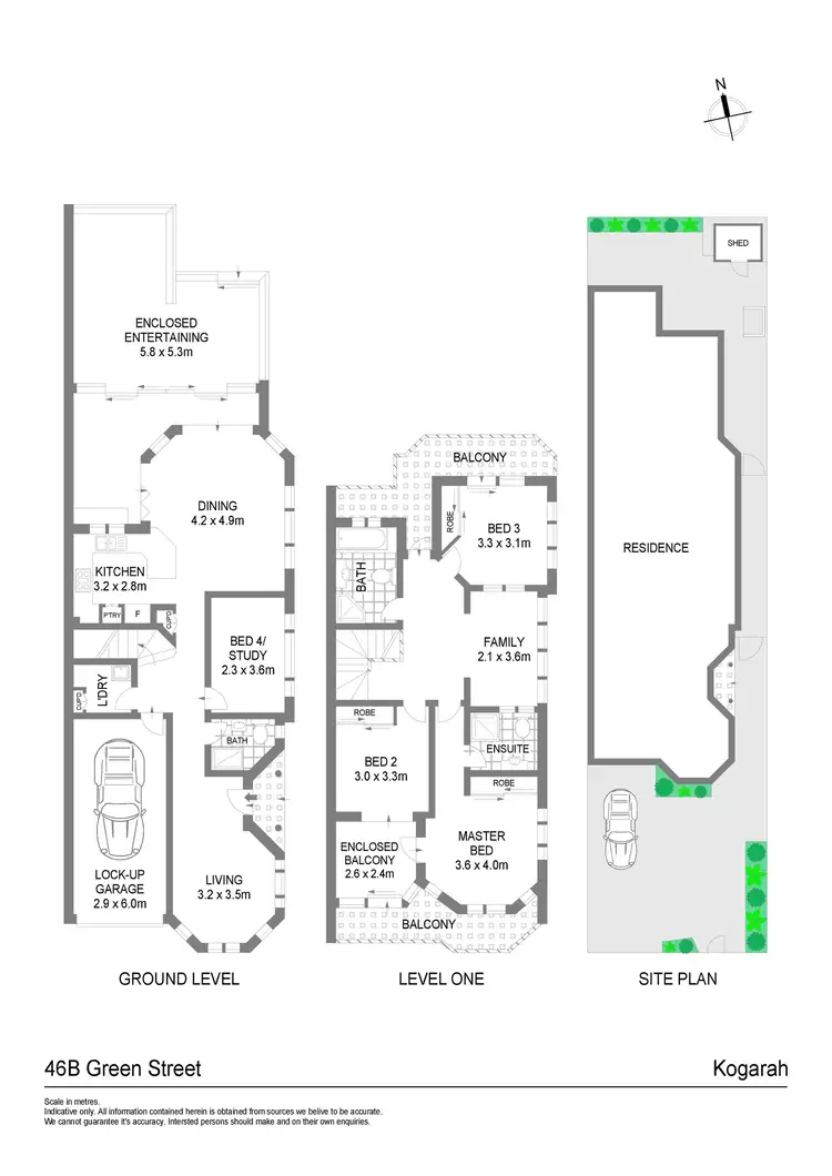 Floorplan of Homely semi-detached listing, 46b Green Street, Kogarah NSW 2217