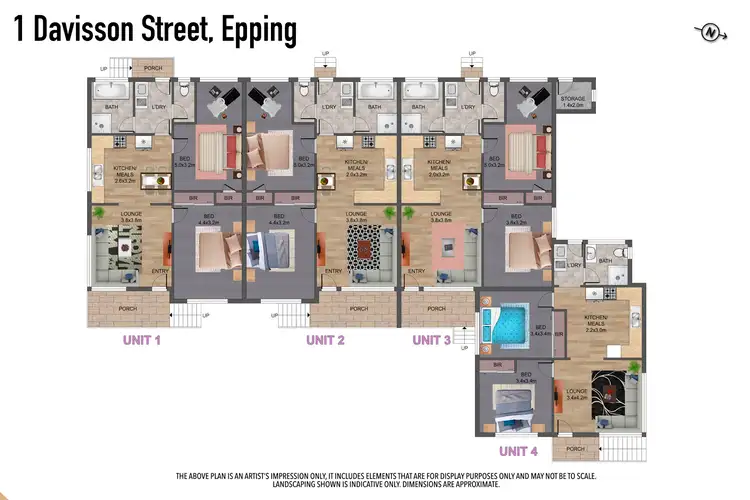 Floorplan of Homely block of units listing, 1-4/1 Davisson Street, Epping VIC 3076