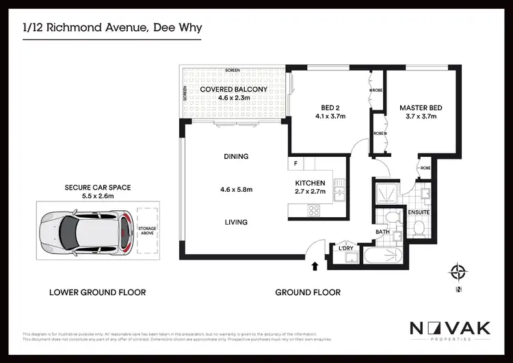 Floorplan of Homely apartment listing, 1/12 Richmond Avenue, Dee Why NSW 2099
