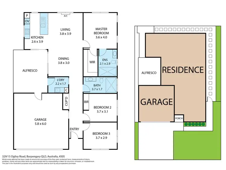 Floorplan of Homely retirement listing, 329/722 Ogilvy Road, Burpengary QLD 4505