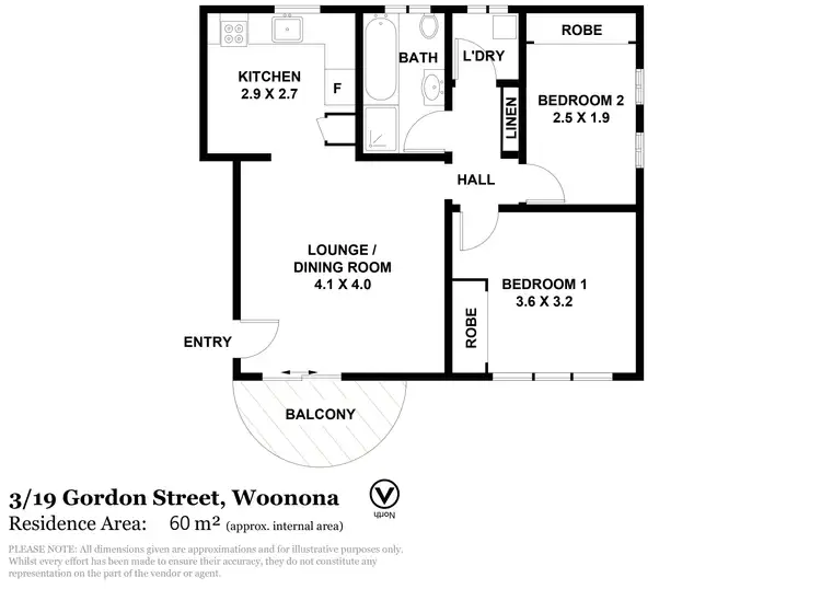 Floorplan of Homely unit listing, 3/19 Gordon Street, Woonona NSW 2517