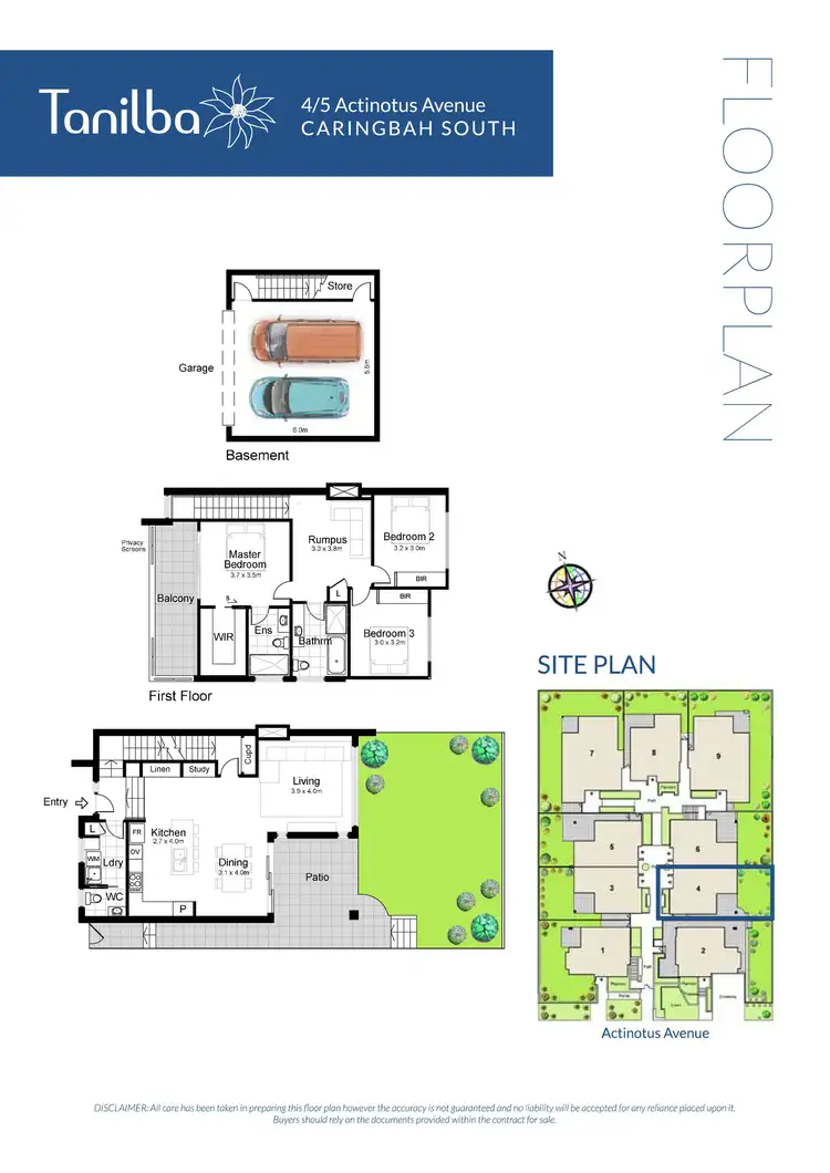 Floorplan of Homely townhouse listing, 4/5 Actinotus Avenue, Caringbah South NSW 2229