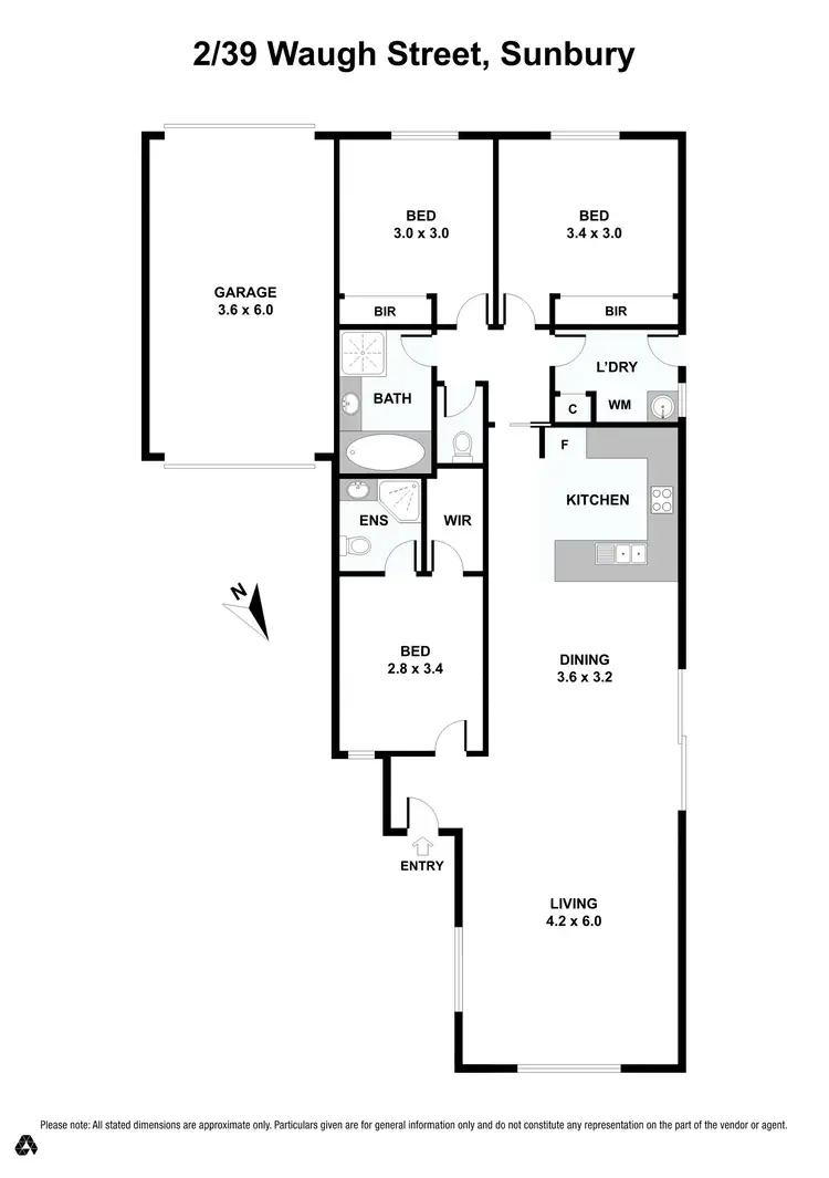 Floorplan of Homely unit listing, 39A Waugh Street, Sunbury VIC 3429