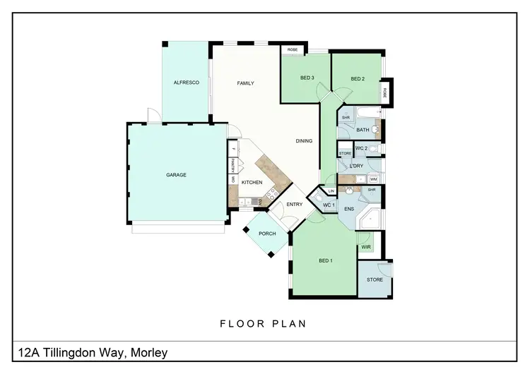 Floorplan of Homely semi-detached listing, 12A Tillingdon Way, Morley WA 6062