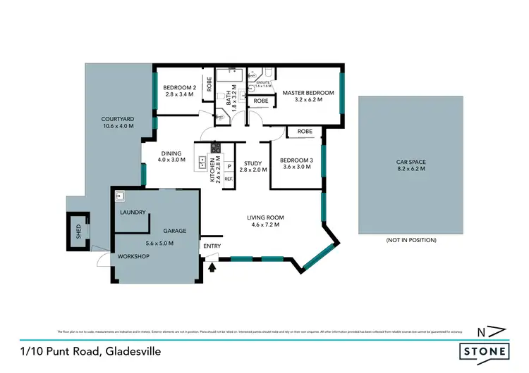Floorplan of Homely semi-detached listing, 1/10 Punt Road, Gladesville NSW 2111