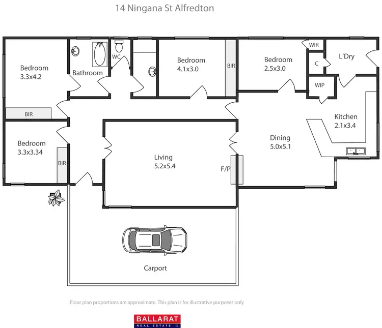 Floorplan of Homely house listing, 14 Ningana Street, Alfredton VIC 3350