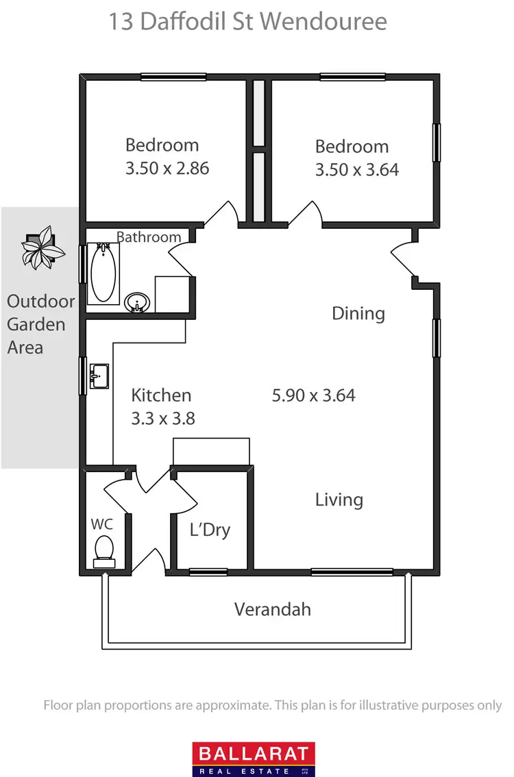 Floorplan of Homely house listing, 13 Daffodil Street, Wendouree VIC 3355