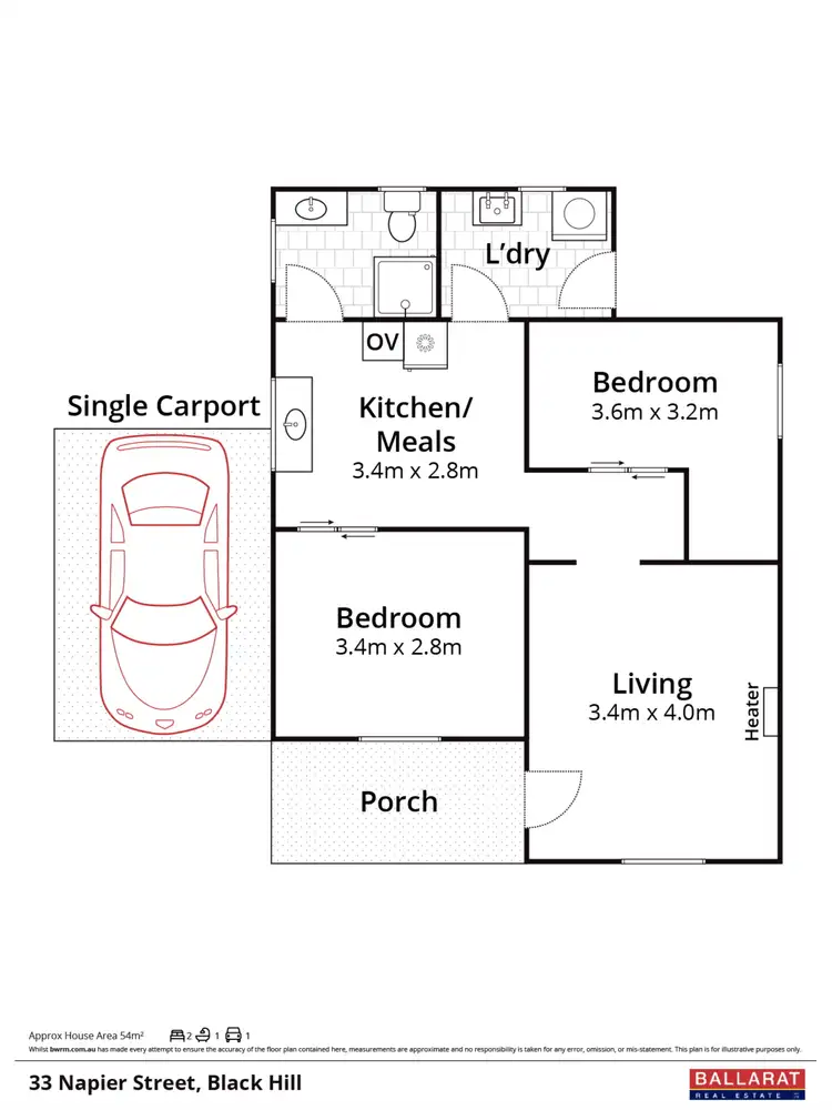 Floorplan of Homely house listing, 33 Napier Street, Black Hill VIC 3350