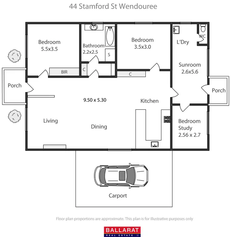 Floorplan of Homely house listing, 44 Stamford Street, Wendouree VIC 3355