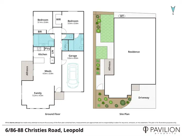 Floorplan of Homely townhouse listing, 6/86-88 Christies Road, Leopold VIC 3224