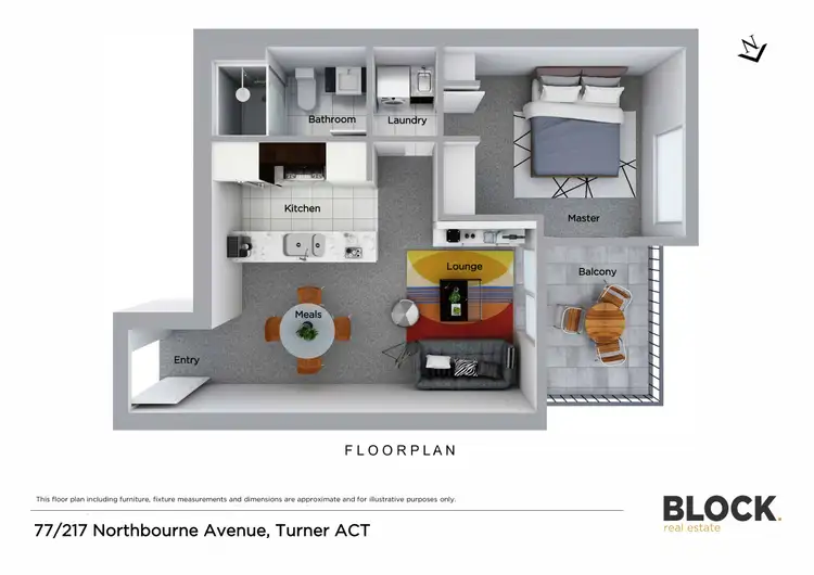 Floorplan of Homely apartment listing, 77/217 Northbourne Avenue, Turner ACT 2612