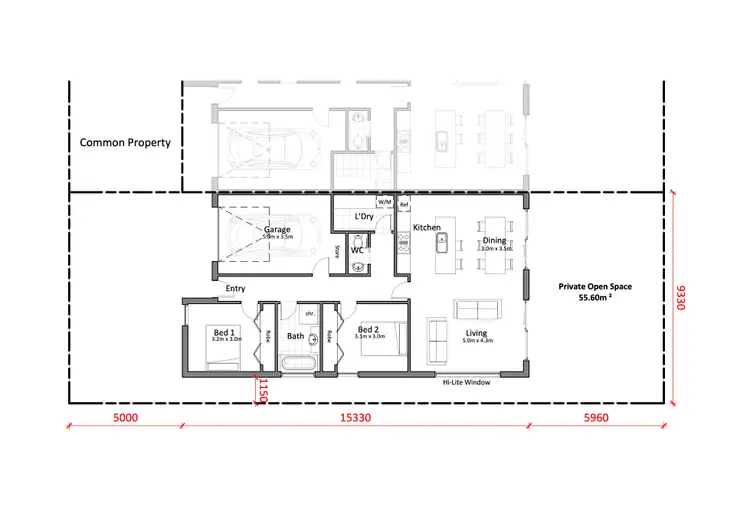 Floorplan of Homely townhouse listing, 2/6 Wallis Street, Horsham VIC 3400