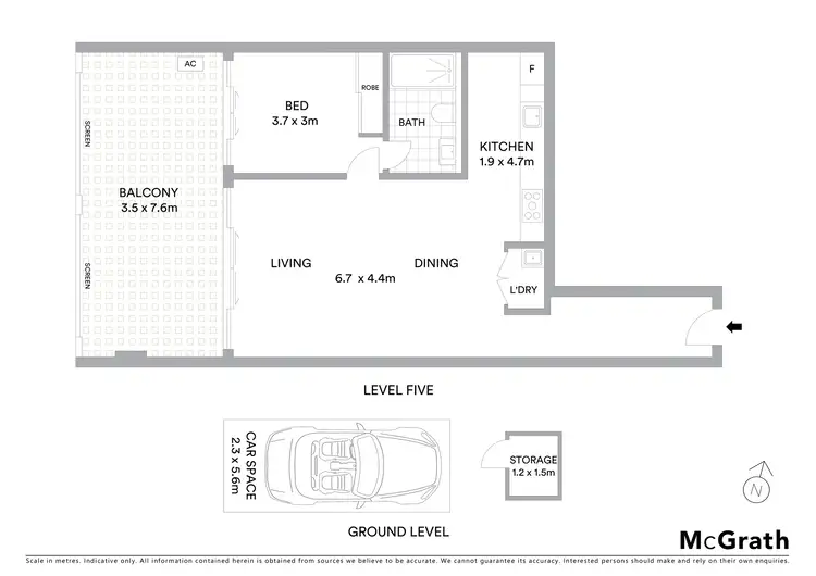 Floorplan of Homely apartment listing, 506/6 Bay Street, Botany NSW 2019