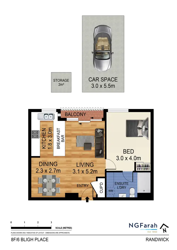 Floorplan of Homely apartment listing, 8F/6 Bligh Place, Randwick NSW 2031