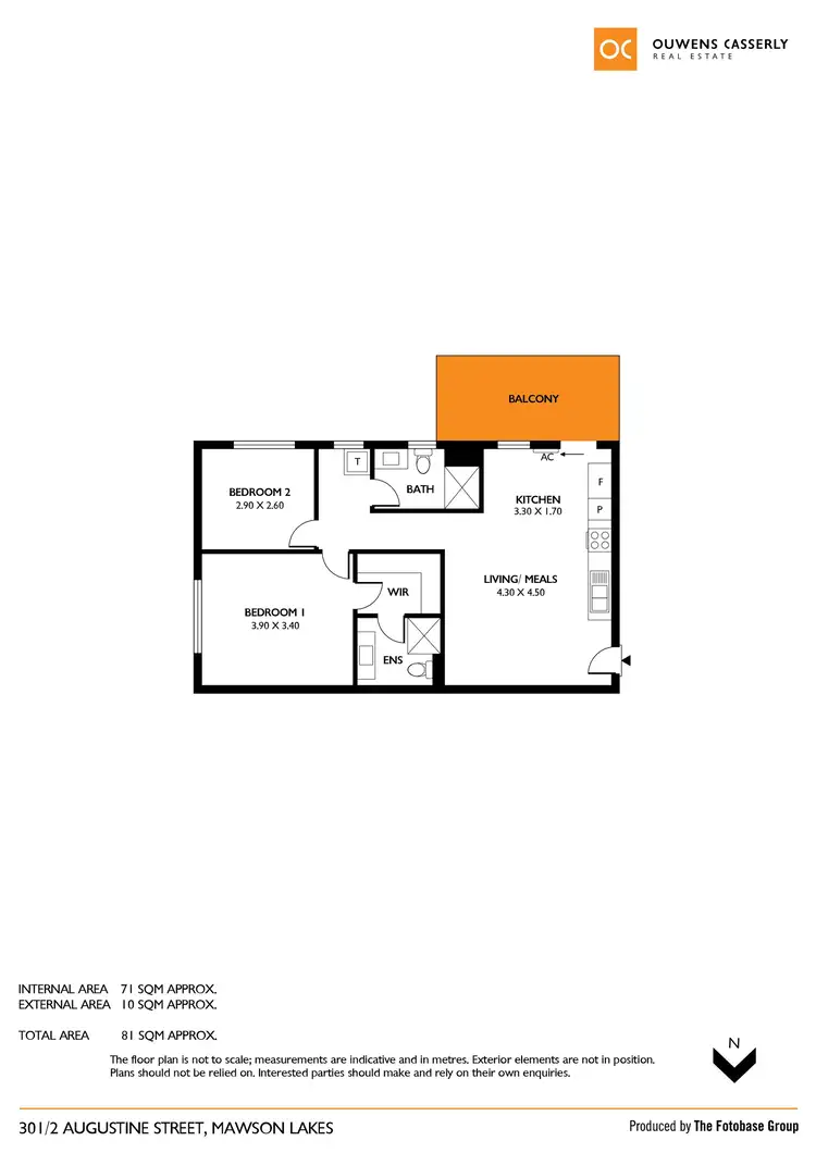 Floorplan of Homely apartment listing, 301/2 Augustine Street, Mawson Lakes SA 5095