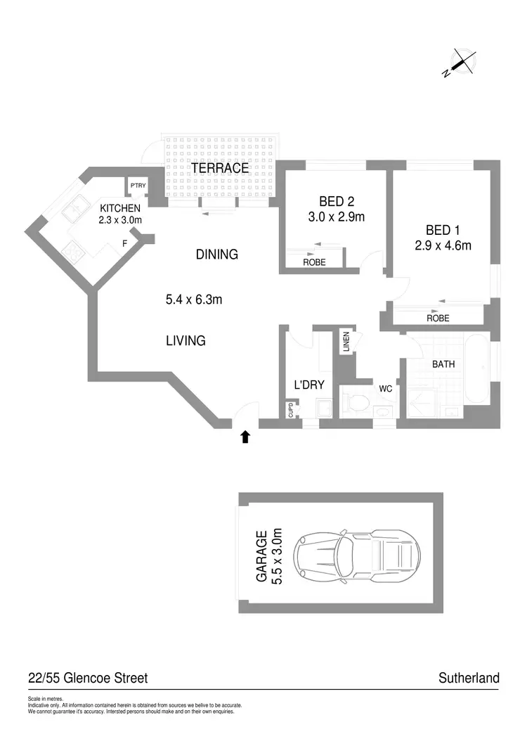 Floorplan of Homely apartment listing, 22/55-57 Glencoe Street, Sutherland NSW 2232