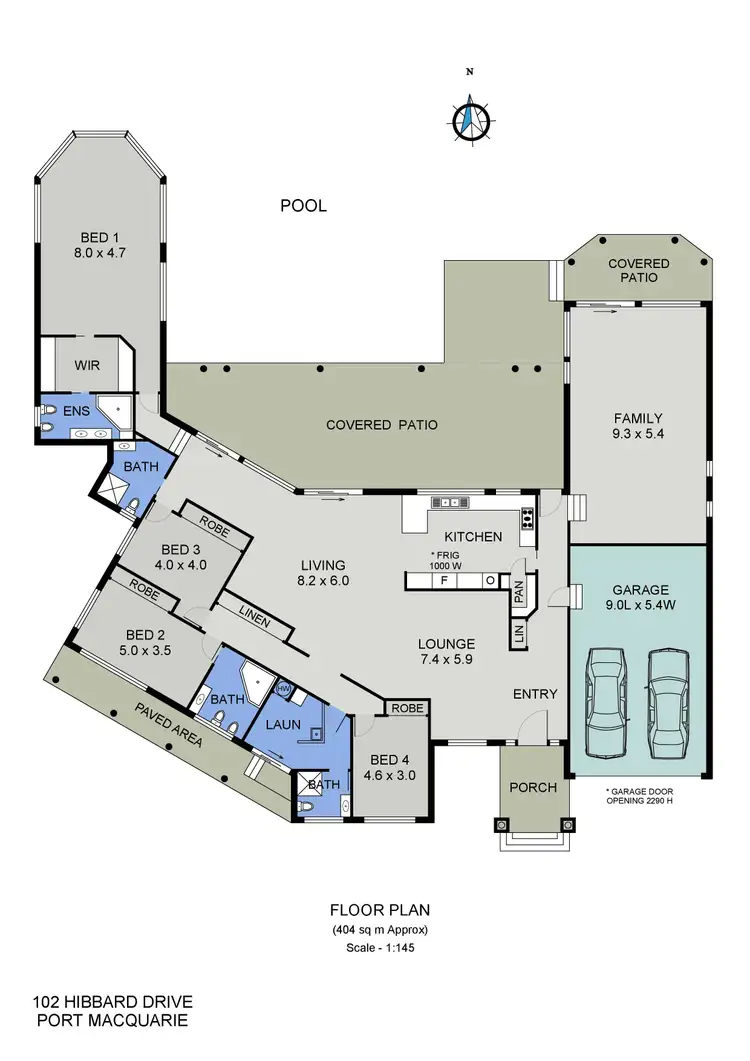 Floorplan of Homely house listing, 102 Hibbard Drive, Port Macquarie NSW 2444
