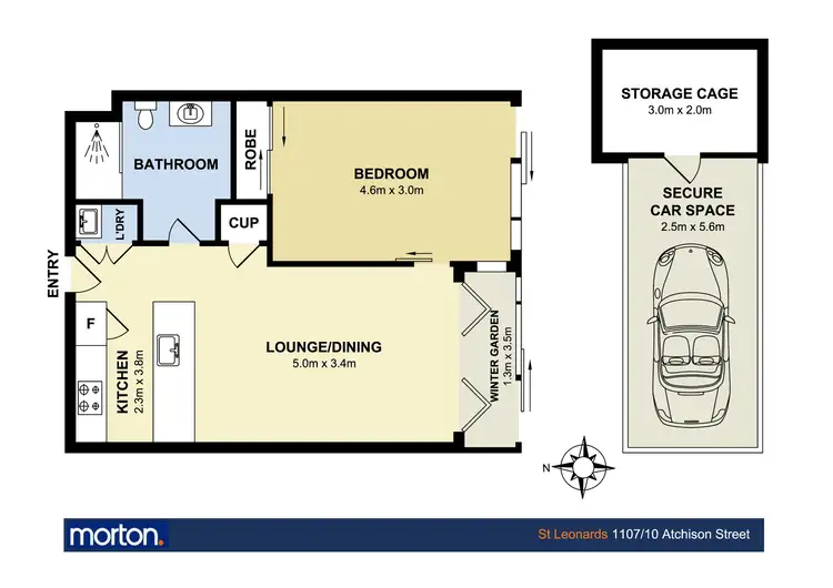 Floorplan of Homely apartment listing, 1107/10 Atchison Street, St Leonards NSW 2065