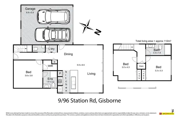 Floorplan of Homely townhouse listing, 9/96 Station Road, Gisborne VIC 3437
