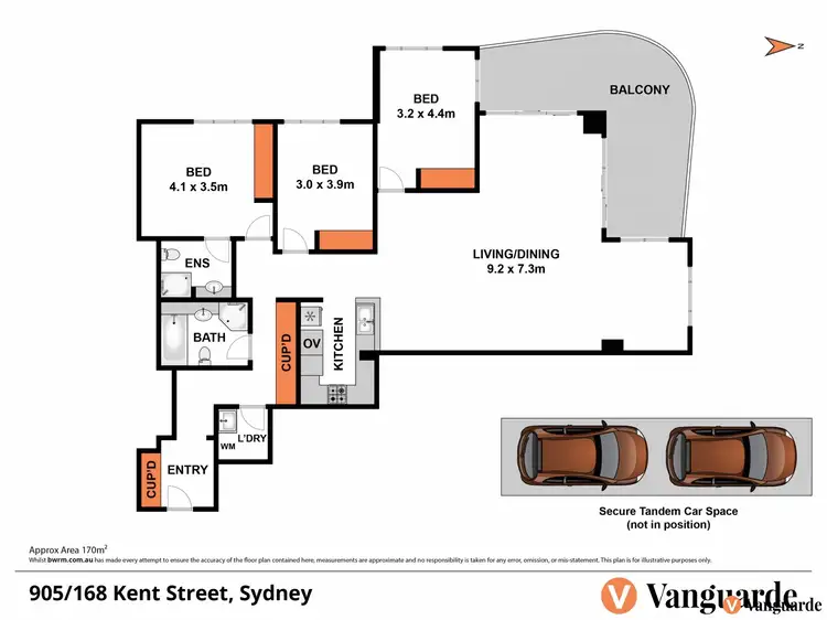 Floorplan of Homely apartment listing, 905/168 Kent Street, Sydney NSW 2000