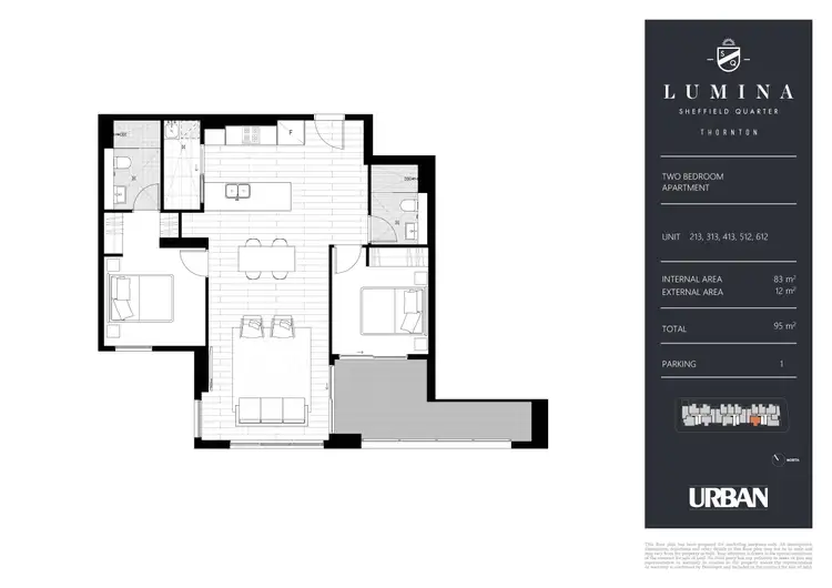 Floorplan of Homely apartment listing, 612/26 Lord Sheffield Circuit, Penrith NSW 2750
