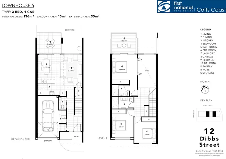 Floorplan of Homely townhouse listing, 5/12 Dibbs Street, Coffs Harbour NSW 2450