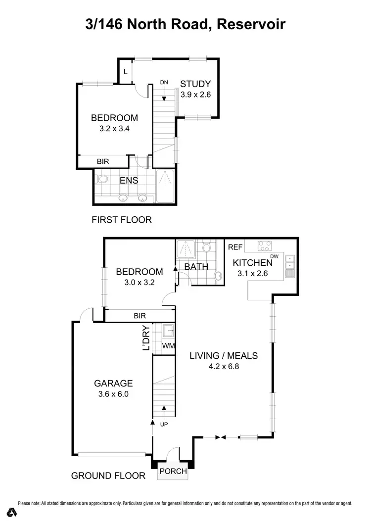 Floorplan of Homely townhouse listing, 3/146 North Road, Reservoir VIC 3073
