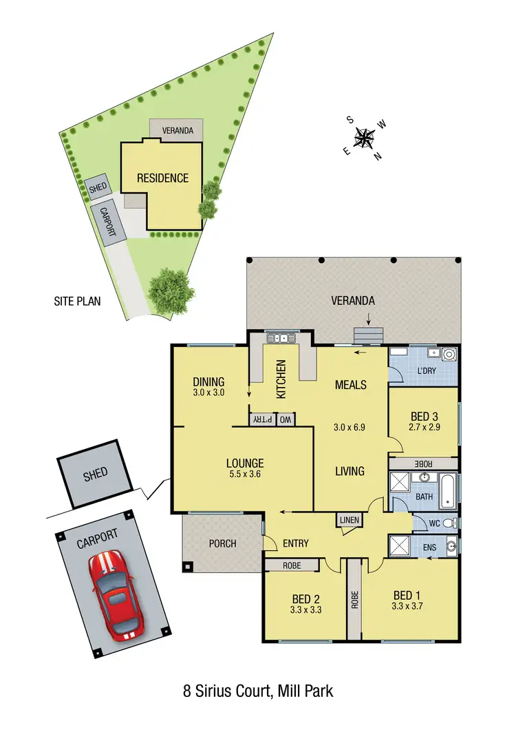 Floorplan of Homely house listing, 8 Sirius Court, Mill Park VIC 3082