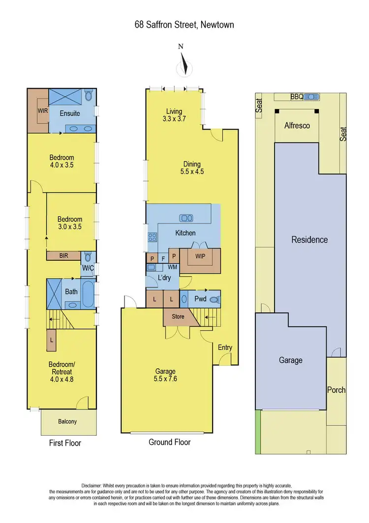 Floorplan of Homely townhouse listing, 68 Saffron Street, Newtown VIC 3220