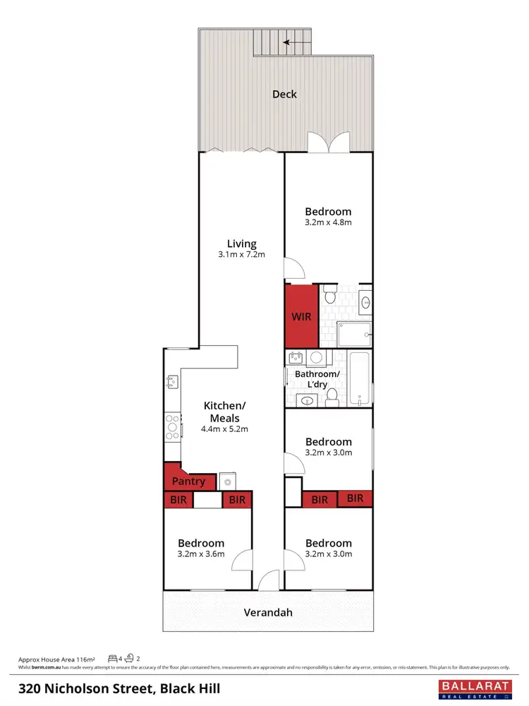 Floorplan of Homely house listing, 320 Nicholson Street, Black Hill VIC 3350