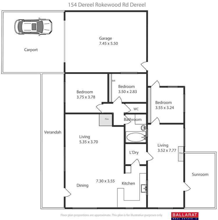 Floorplan of Homely house listing, 154 Dereel-Rokewood Junction Road, Dereel VIC 3352