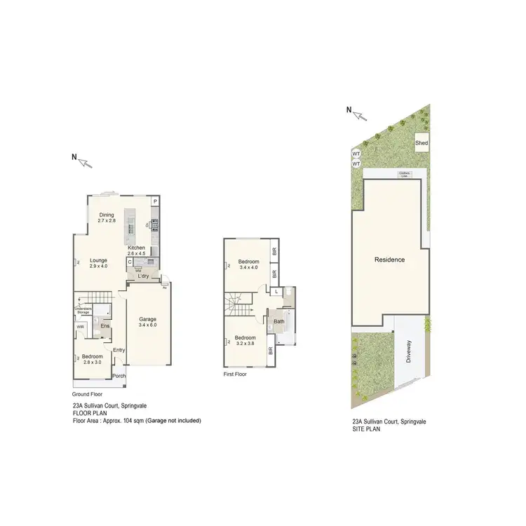 Floorplan of Homely townhouse listing, 23A Sullivan Street, Springvale VIC 3171