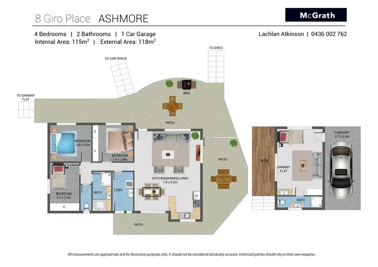 Floorplan of Homely house listing, 8 Giro Place, Ashmore QLD 4214