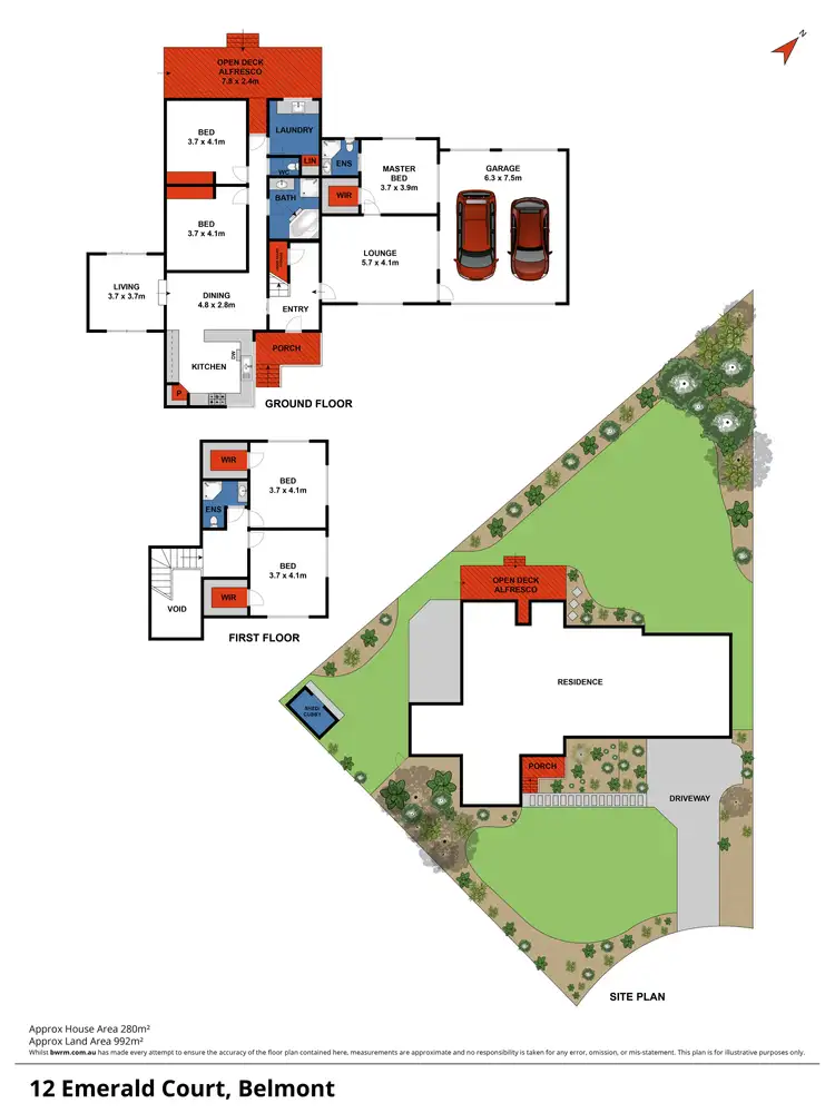 Floorplan of Homely house listing, 12 Emerald Court, Belmont VIC 3216