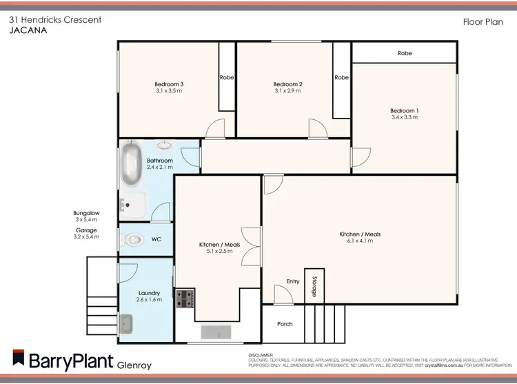 Floorplan of Homely house listing, 31 Hendricks Crescent, Jacana VIC 3047