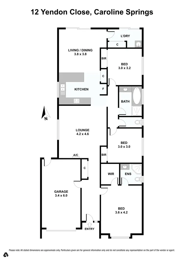 Floorplan of Homely house listing, 12 Yendon Close, Caroline Springs VIC 3023