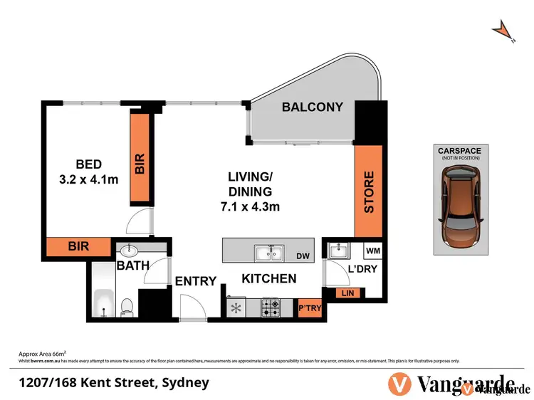 Floorplan of Homely apartment listing, 1207/168 Kent Street, Sydney NSW 2000