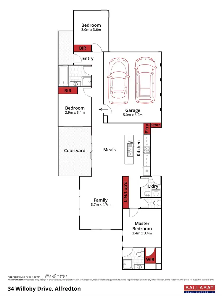 Floorplan of Homely house listing, 34 Willoby Drive, Alfredton VIC 3350