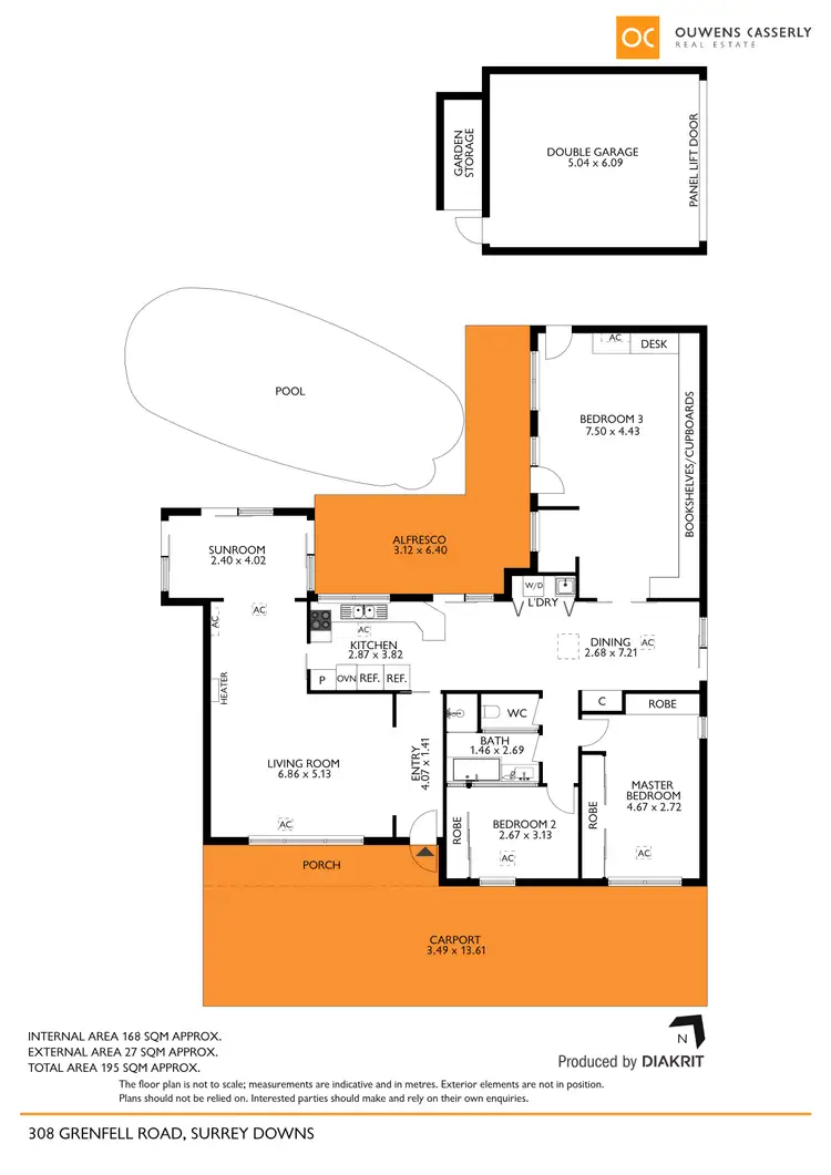 Floorplan of Homely house listing, 308 Grenfell Road, Surrey Downs SA 5126