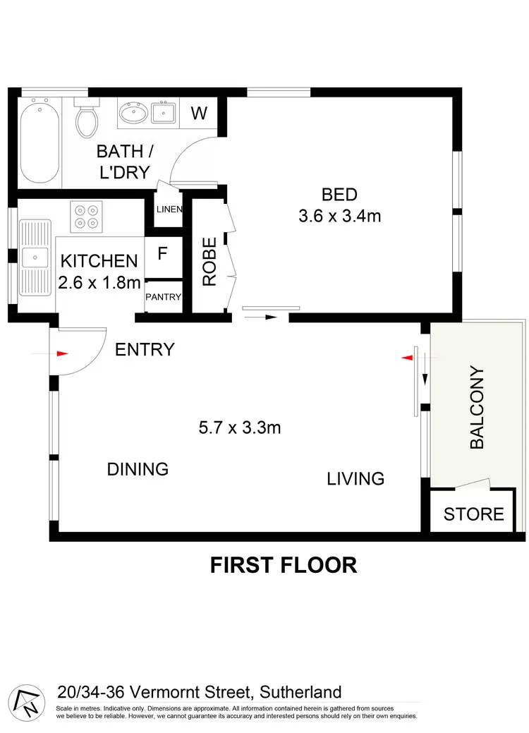 Floorplan of Homely unit listing, 20/34-36 Vermont Street, Sutherland NSW 2232